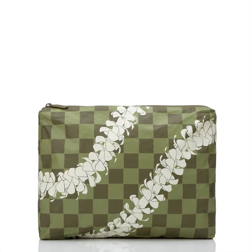 NEW ALOHA COLLECTION women's mid-size clutch pouch in olive